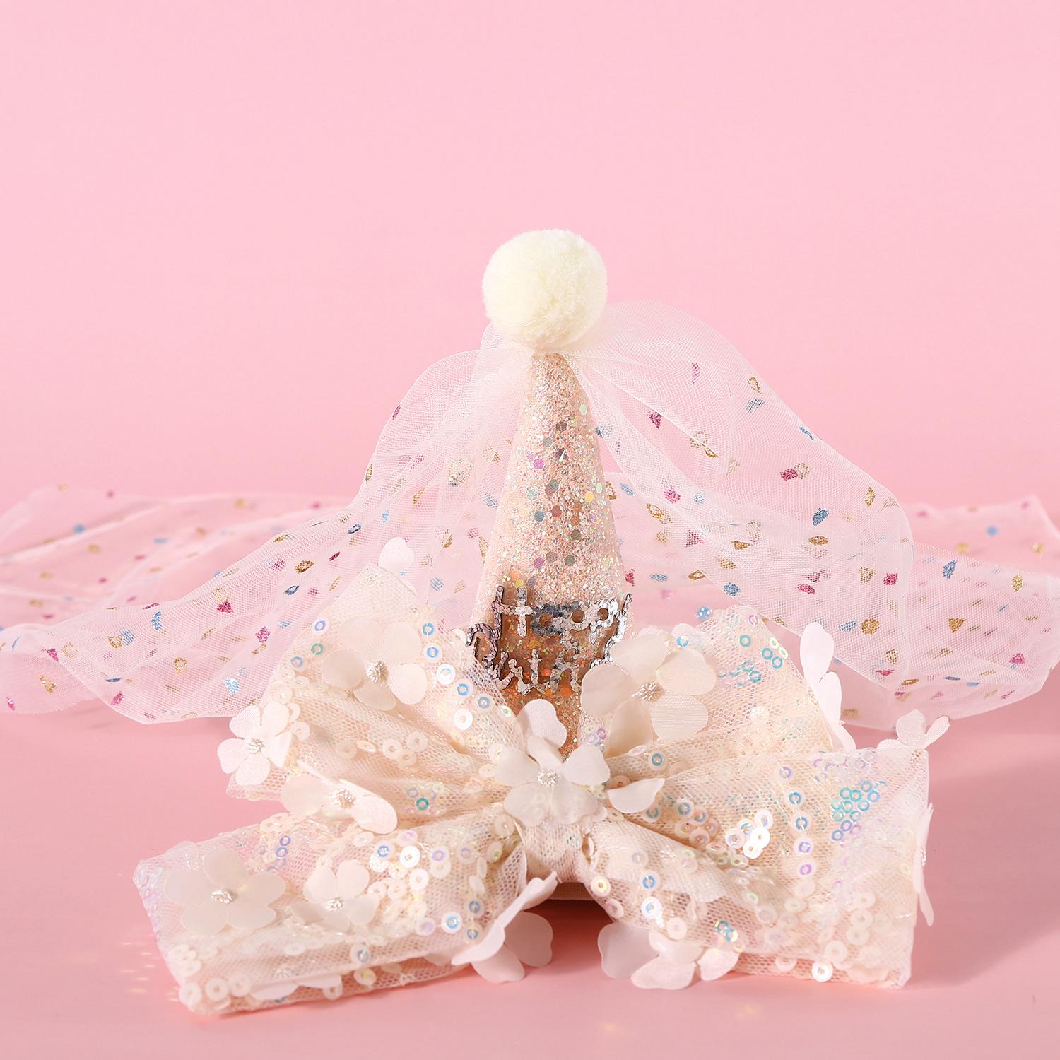 

Cat Dog Birthday Party Supplies Sequin Hat Lace Bow Tie Collar Set Pet Costume Accessories for Small Medium Dog Puppy Kitten