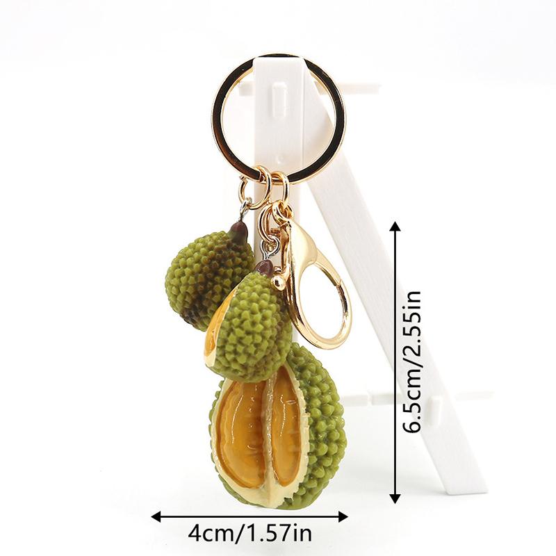 Creative Durian Keychain Funny Simulation Fruit Small Pendant Car Key Ring Bag Pendant Backpack Hanging Decorations Gifts