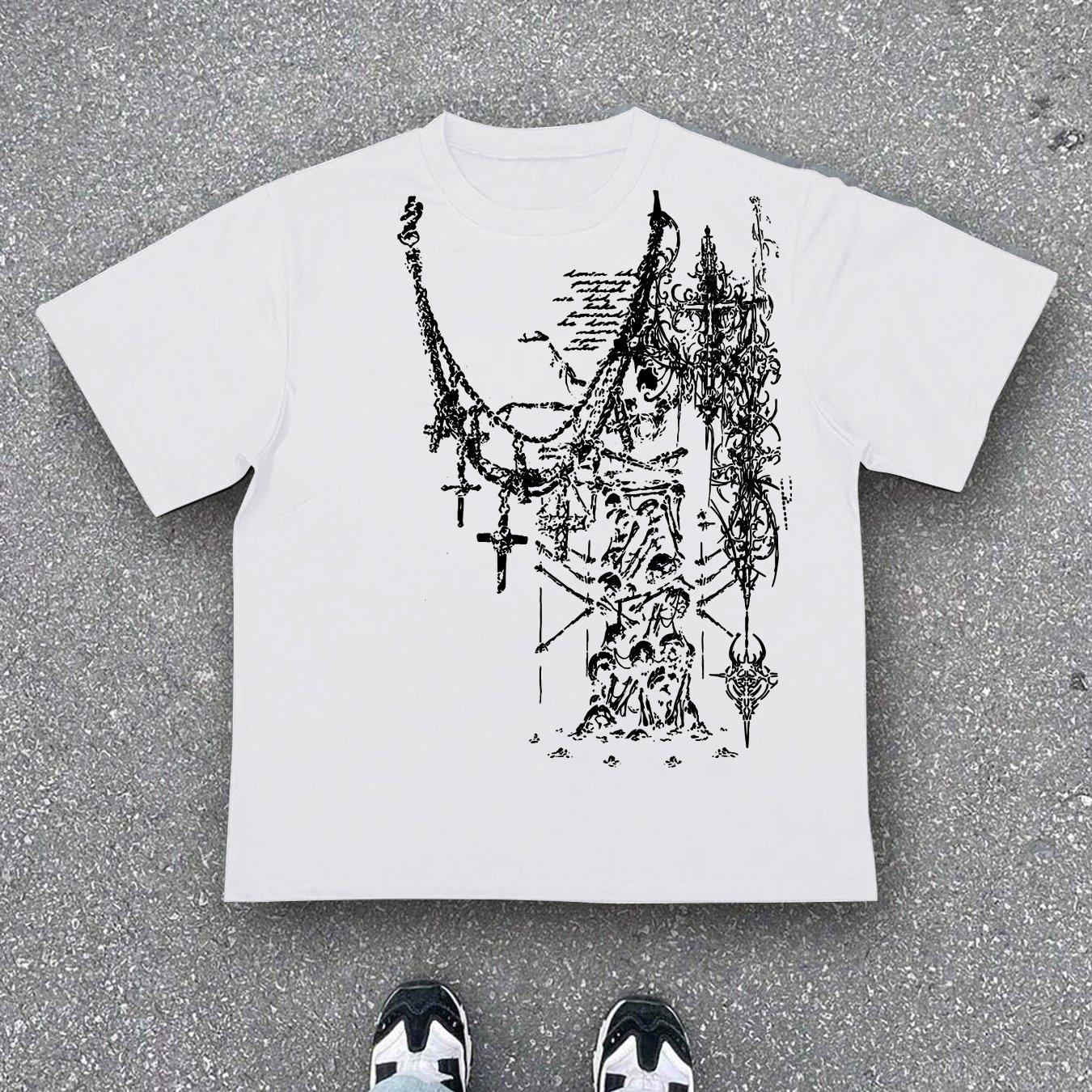 

Dark Metal Print Short-Sleeve T-Shirt | Casual Fit, Crew Neck, Slight Stretch Fabric, Perfect For Adults, Summer Season XXL