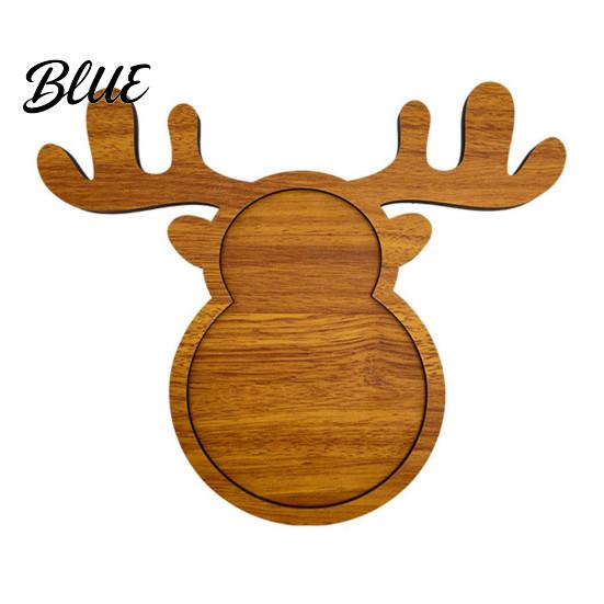 Natürliches Holz Snack-Organizer Weihnachtsbaum und Elch Serviertablett, Langlebige unterteilte dekorative Nuss-Fruchtschale Speiseplatte, Geschirr für