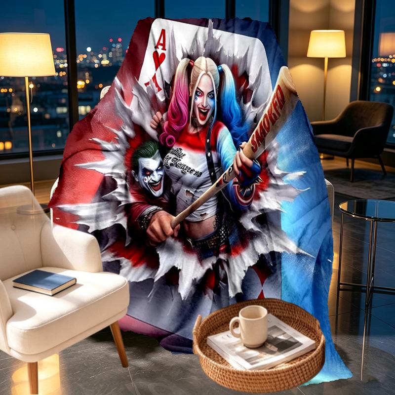 Superhero Print Blanket - Soft & Comfortable, for Bedroom, Travel, Sofa, Home Decoration - Birthday Christmas Gift for Friend