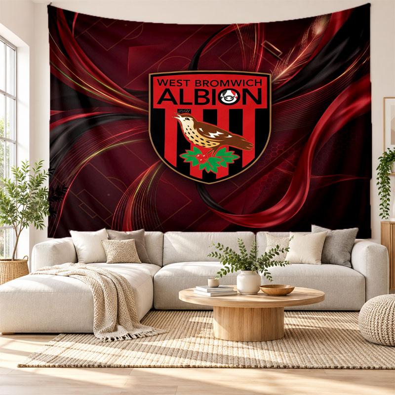 West Bromwich Albion Football Wall Tapestry, Soft Fabric Wall Hanging, Decorative Backdrop For Bedroom Home Wall Art