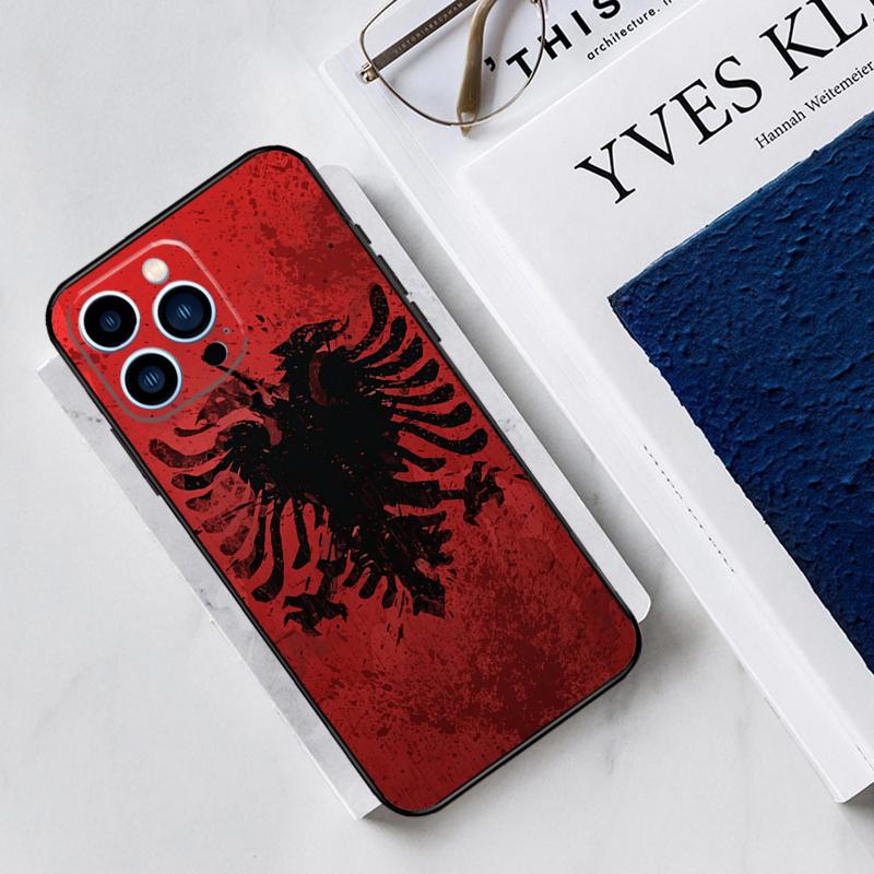 Albania Flag Eagle Case For iPhone 17 Air 15 14 13 12 11 16 Pro Max Mini 16 15 Plus 16e Funda Silicone Cover