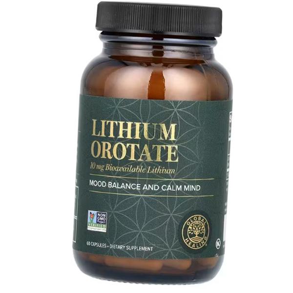 Lithium Orotate, Lithium Orotate 10, Global Healing 60 caps (36693001)