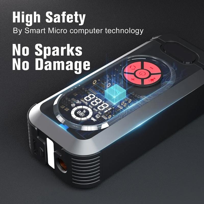 High Efficiency Vehicle Starting Device Digital Tire Inflator Electric Air Compressor Pump for Accurate Pressure Control