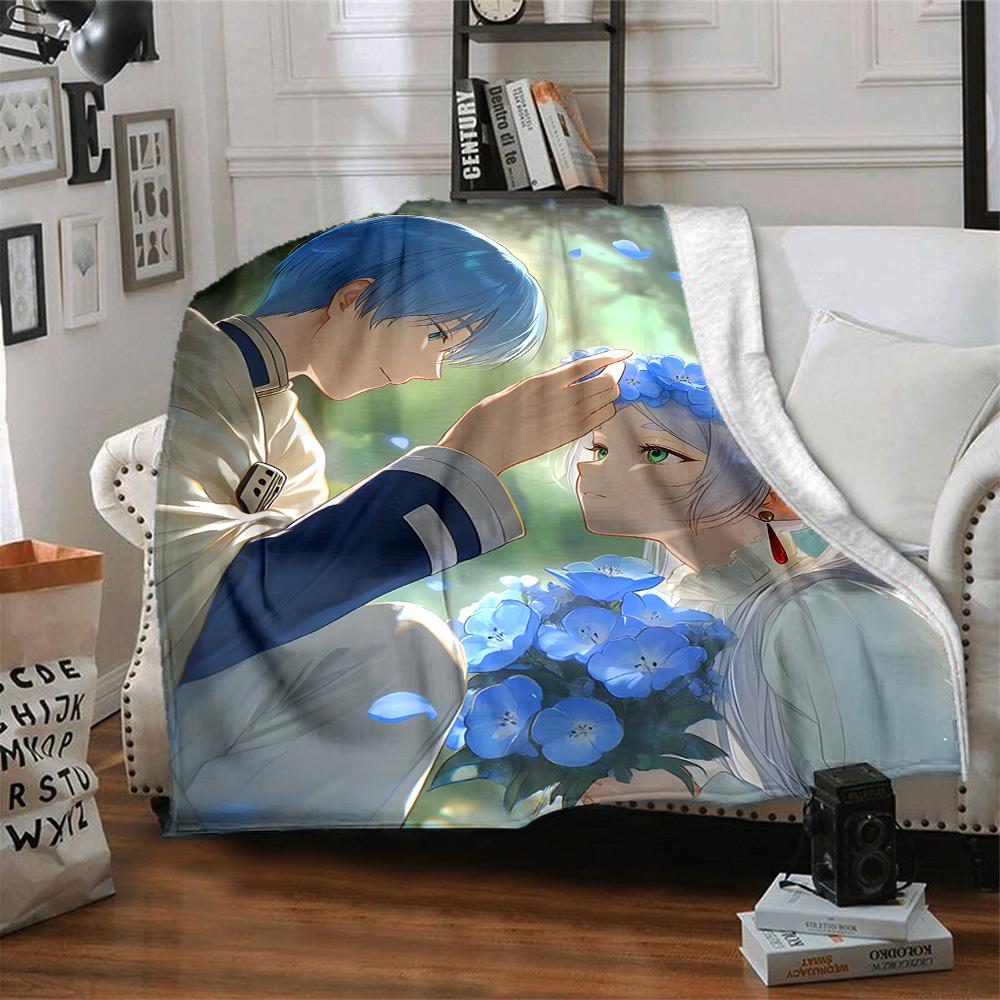 1pc Frieren Blanket, Gift, for Men and Women, Soft Blanket, Good for Sofa Bed Couch Travel, Lightweight Flannel Blanket