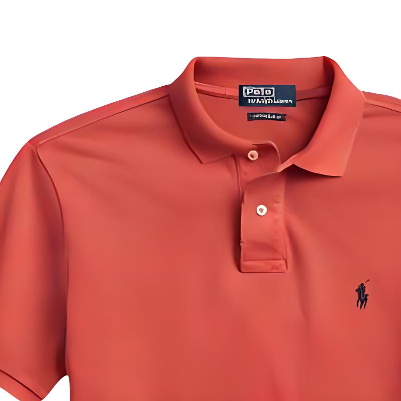 Polo Ralph Lauren Solid Logo Pony Embroidered Casual Short Sleeve Polo Shirt Men Tops Dark-Orange 710670136-043