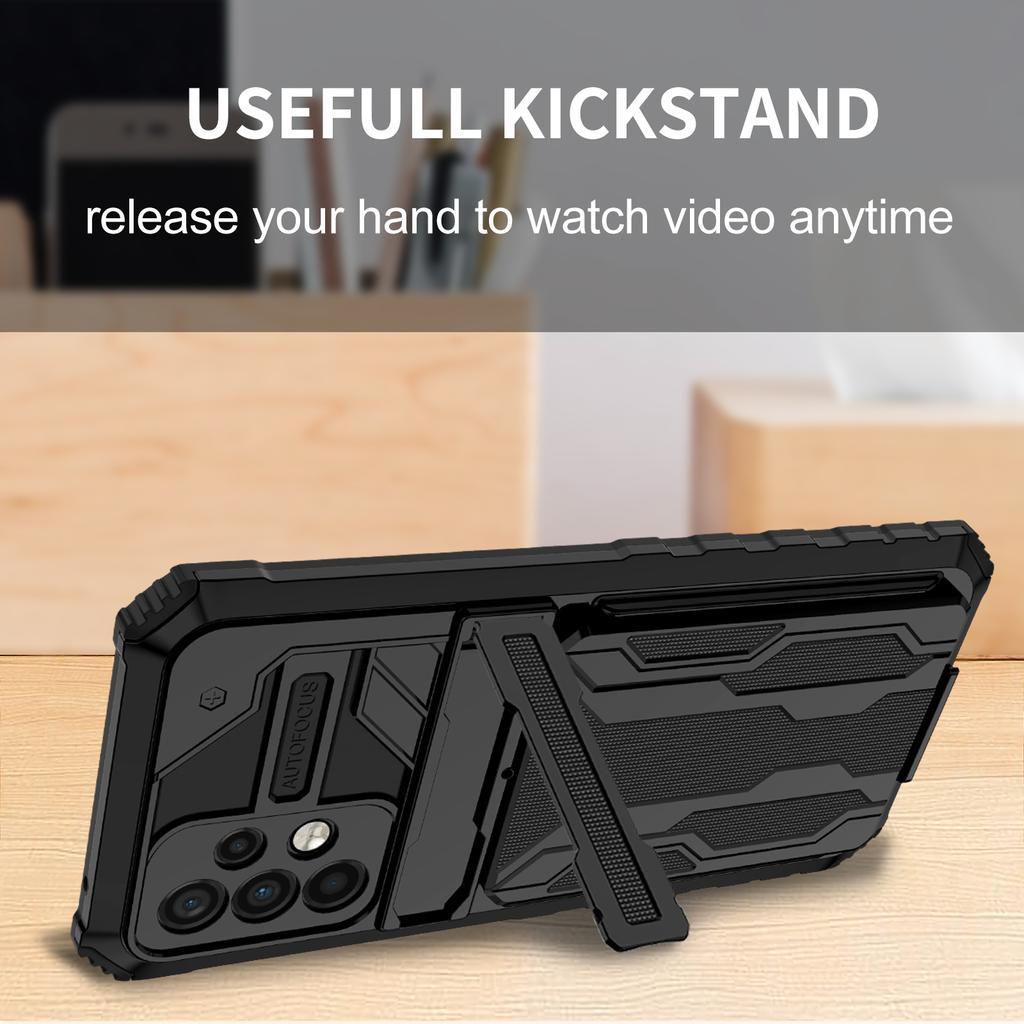 Kortlommestativ Beskyttelsesveske for Samsung Galaxy A52s 5g A 52s A52 S22 Ultra S21 Plus A12 A13 A22 A32 A72 A53 A73 A33 deksel