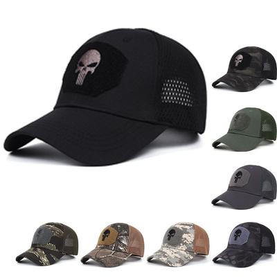 Unisex Skull Embroidered Top with Patch Breathable Baseball Caps Spring and Autumn Outdoor Adjustable Casual Hat Sunscreen Hat
