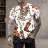 Men Plus Size Round Neck Short Sleeve T Shirt Printed Cute Cartoon Raccoon Witch Pattern