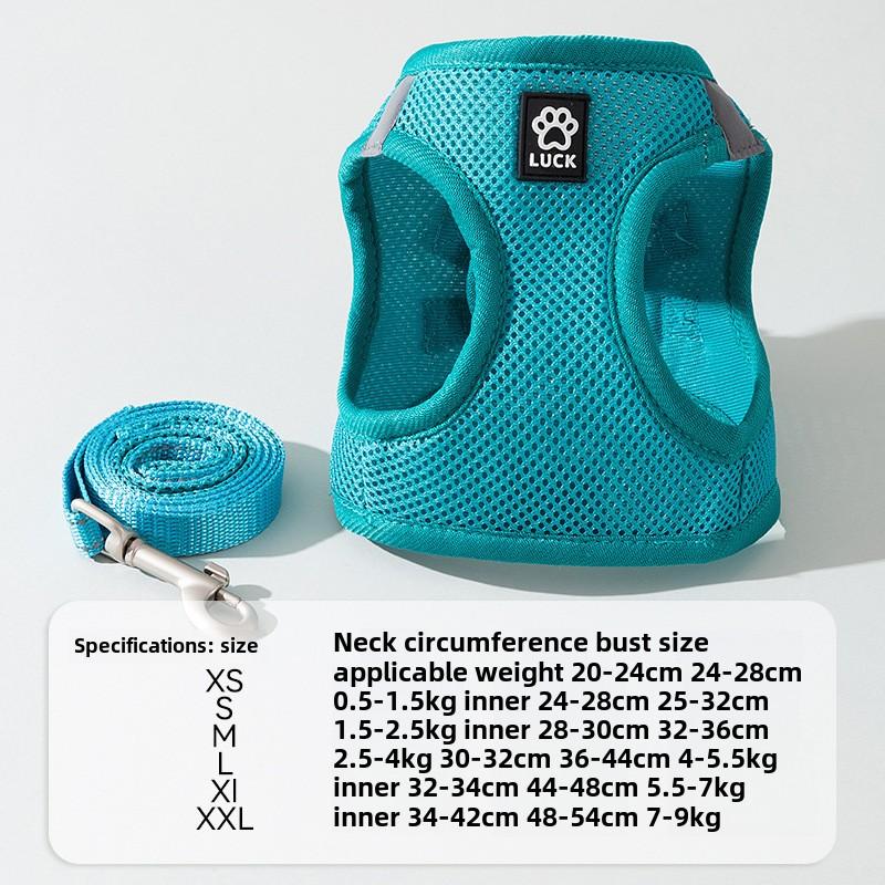 Summer Grid Breathable Leash Dog Chest Strap Vest Type Anti-bite Dog Chain Rope Dog Rope Pet Chest Back