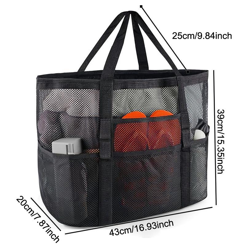 Oversized Mesh Beach Wash Bag, Large Capacity Storage Bag, Foldable Mesh Beach Tote Bag, Beach