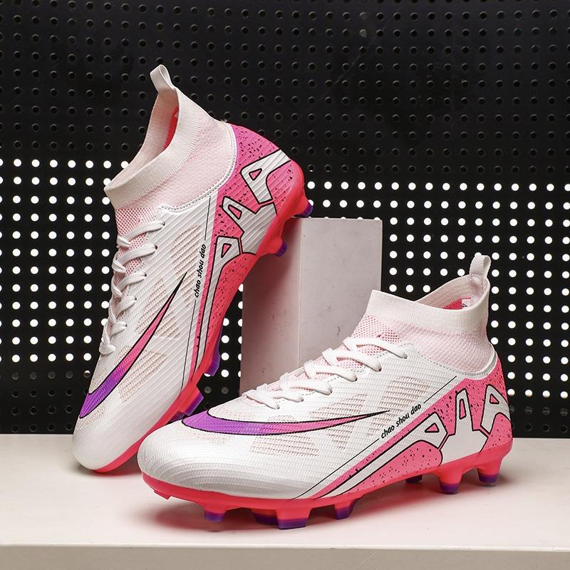 Adult High-top Football Shoes with Broken Nails Artificial Turf Nails Sports Training Shoes for Boys and Girls