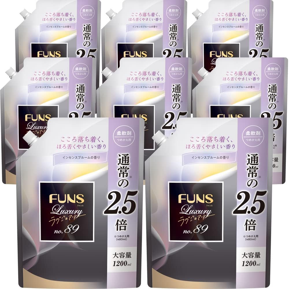 

Laundry Softener Luxury Organic Fabric Softener Refill Room Drying Large Capacity 1200ml x 8 Bags Incense Bloom [FUNS Official] [Fans Softener]