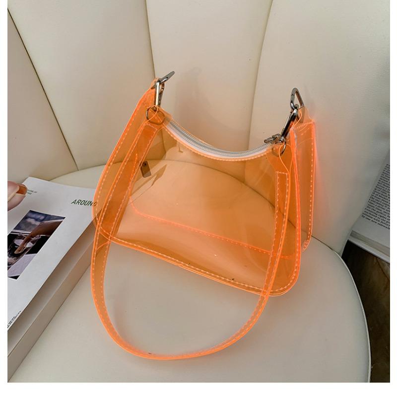 Transparent jelly bag 2 summer new PVC shoulder armpit bag candy color women's bag baguette bag