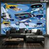 ASTRO BOT Custom Name Wall Tapestry Aesthetic Wall Hanging Printed Fabric Blanket Decorative Tapestries for Bedroom Living Room Home Decor