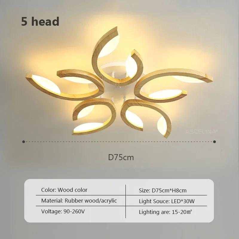 Luminária de Teto LED Nórdica Madeira de Borracha Tronco Quarto Sala Simples Moderna Madeira Maciça Sala de Estar Luminária de Teto de Madeira Decorações de Interior