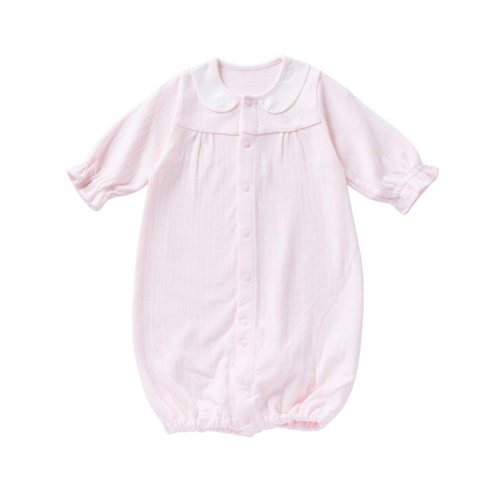 Cream de Coco with Angel Wing Embroidery Crotch Newborn Baby Cotton Made in Japan Double-Face Two-Way All-in-One [Interchangeable Snaps/2-Way] 100%