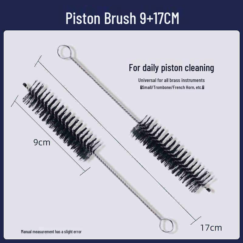 Brass Wind Instrument Cleaning Kit: Trumpet Bore Bristle, Grip Wrap Rod, Cotton & Nylon Brushes