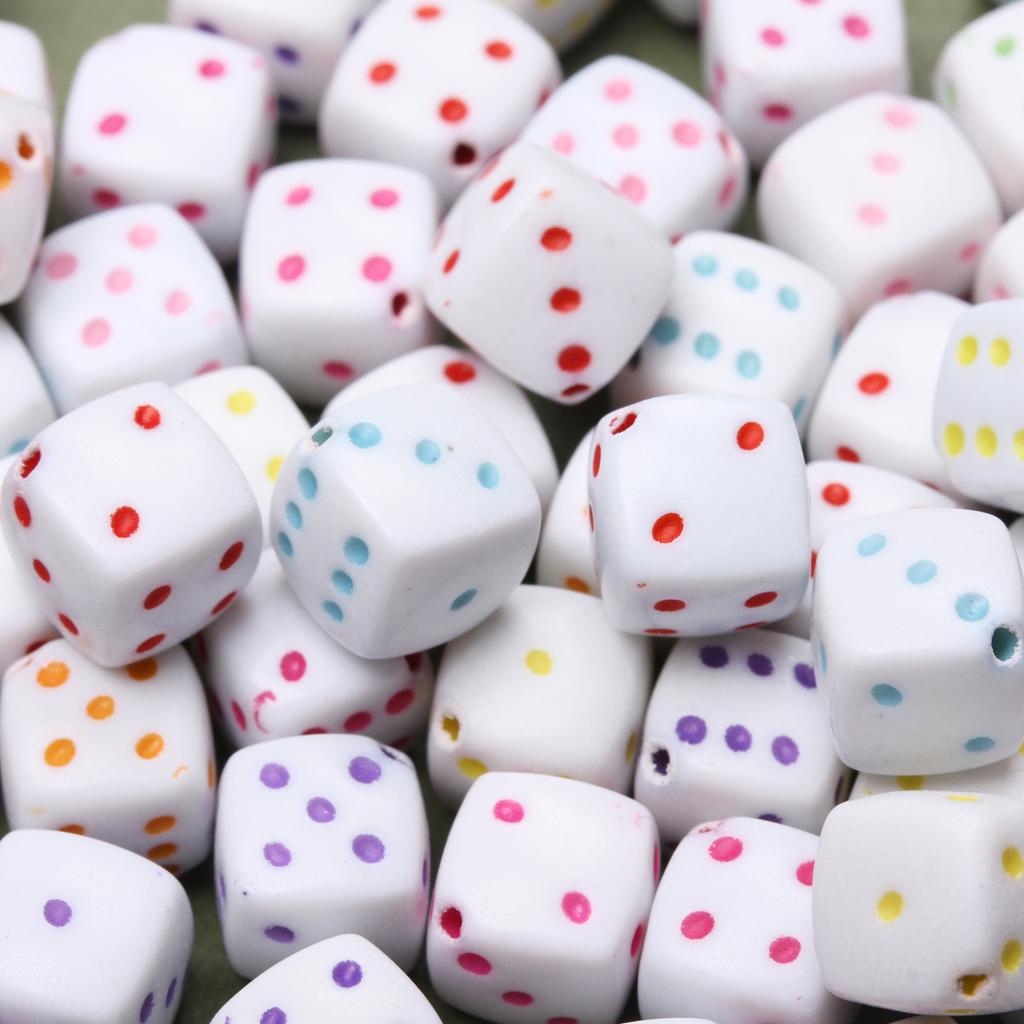 8mm 30Pcs Acryl Würfel Perle Platz DIY Spacer Perle Für Schmuck Machen Halskette Armband Zubehör