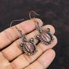 Rhodochrosite Earring Copper Wire Wrapped Earrings Gemstone Copper Jewelry Handmade Earring Unique Style Earring For Gift Wire Wrap Jewelry