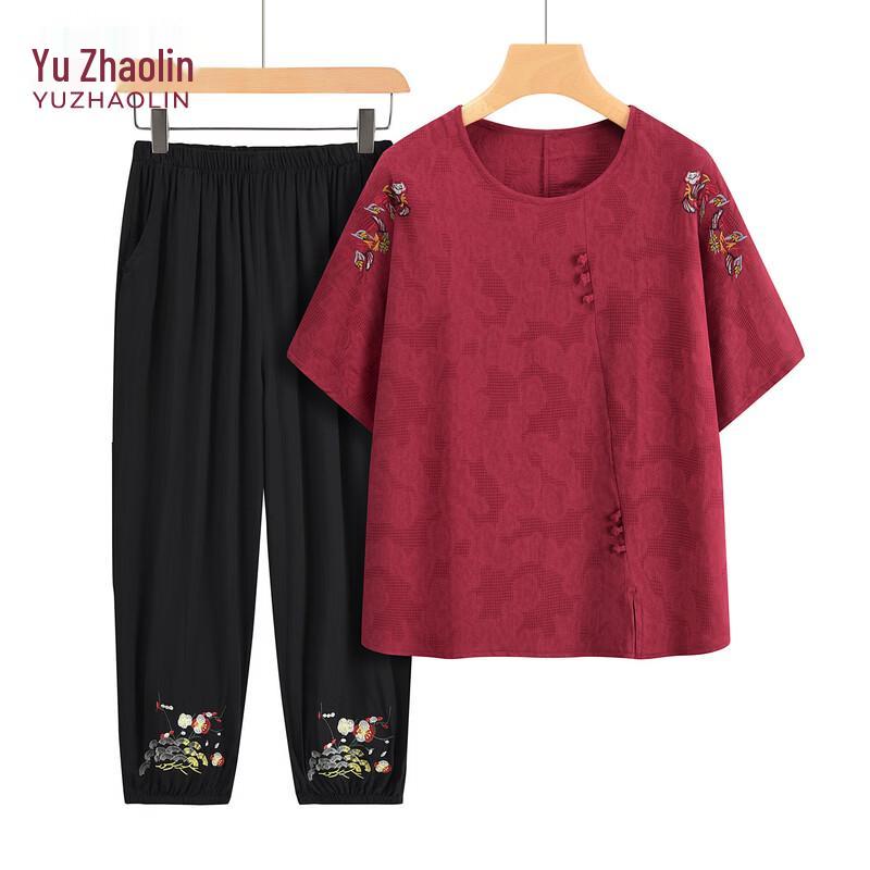 YUZHAOLIN G251T558 Chinese Style Embroidered Floral Set 3XL