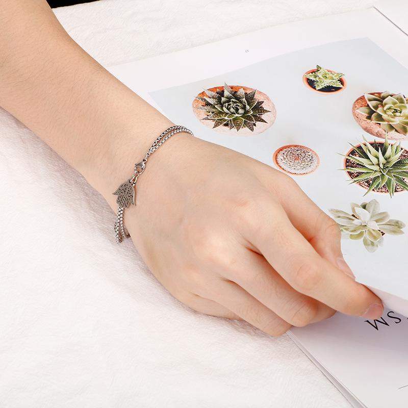 Karun Stainless Steel Bracelet - Japanese & Korean Style, Unisex Fashion Titanium Steel Accessory