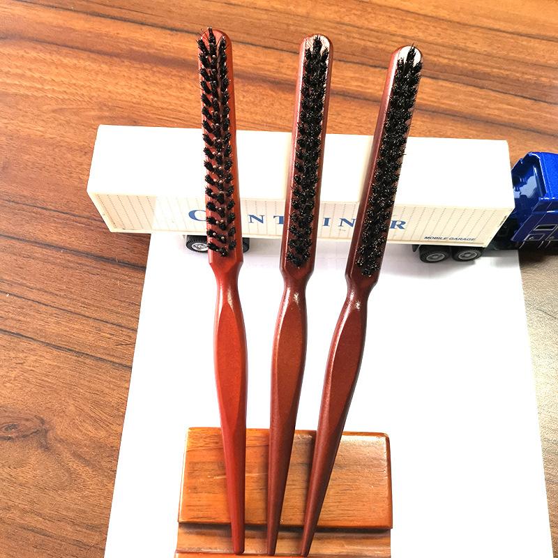 Salon Teasing Back Hair Diy Brushes Boar Bristle Wood Slim Line Comb Hairbrush Extension Hairdressing Professional Styling Tools
