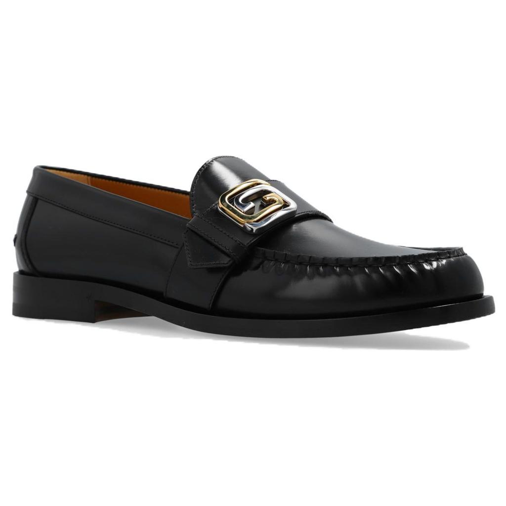 Gucci Interlocking Collection Leather Loafers Men's Black 723631 17X00 1000