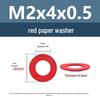Yigu Red Mica Paper Washer Gasket M2-M20 Flat Washer