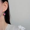 New Fashion Trend Pink Heart Pendant Earrings For Women Ear Hooks Jewelry Wedding Party Gift
