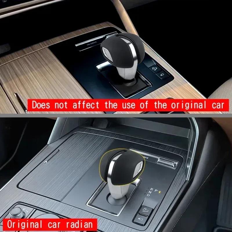LHD RHD For Mazda CX-60 CX60 CX 90 -2024 Interior Accessories Leather Gear Shift Head Knob Handle Cover Trim Sticker Frame