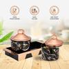Air-Tight Dry Fruit Container Tray Set With Lid & Serving Tray, Airtight Plastic Storage Container Set 500 Ml | Set of 2, Black