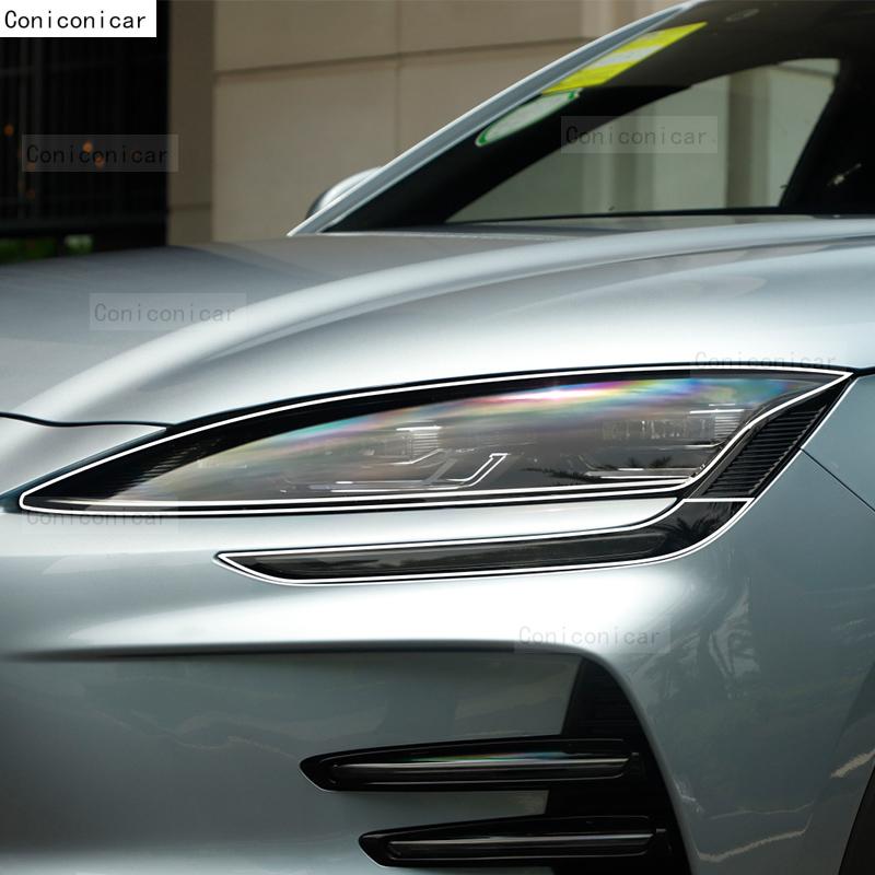 For BYD Song Plus Champion Version Car Headlight Transparent TPU Protective Cover Film Front Light Tint Change Color Sticker