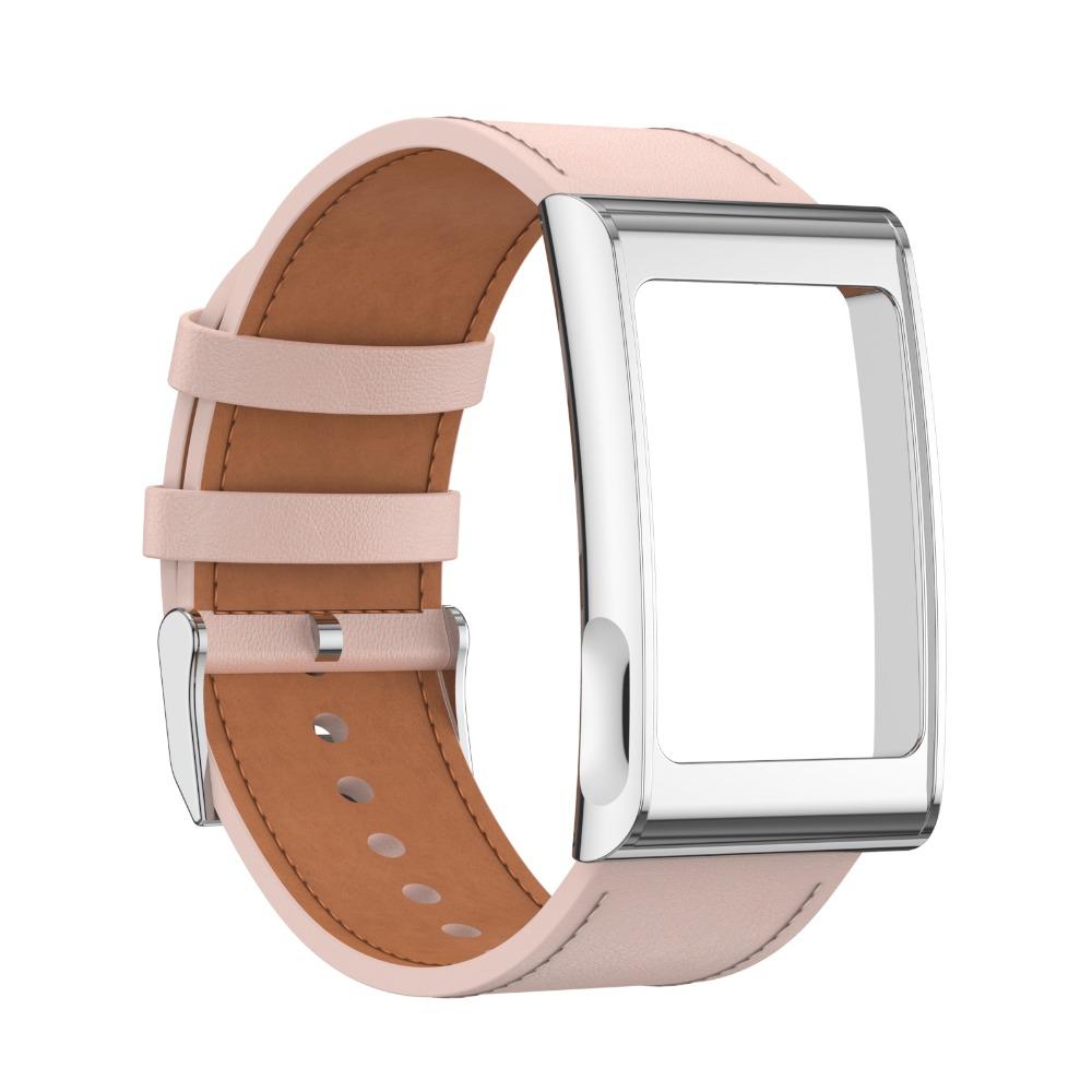 Cinturino Sportivo in Pelle Regolabile a Rilascio Rapido Cinturino per Fitness Tracker Sostituzione Braccialetto con Cornice Metallica per Amazfit Helio Strap