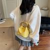 PU Leather Women Shoulder Bag Minimalist Handbag Fashion Bucket Bag  Students