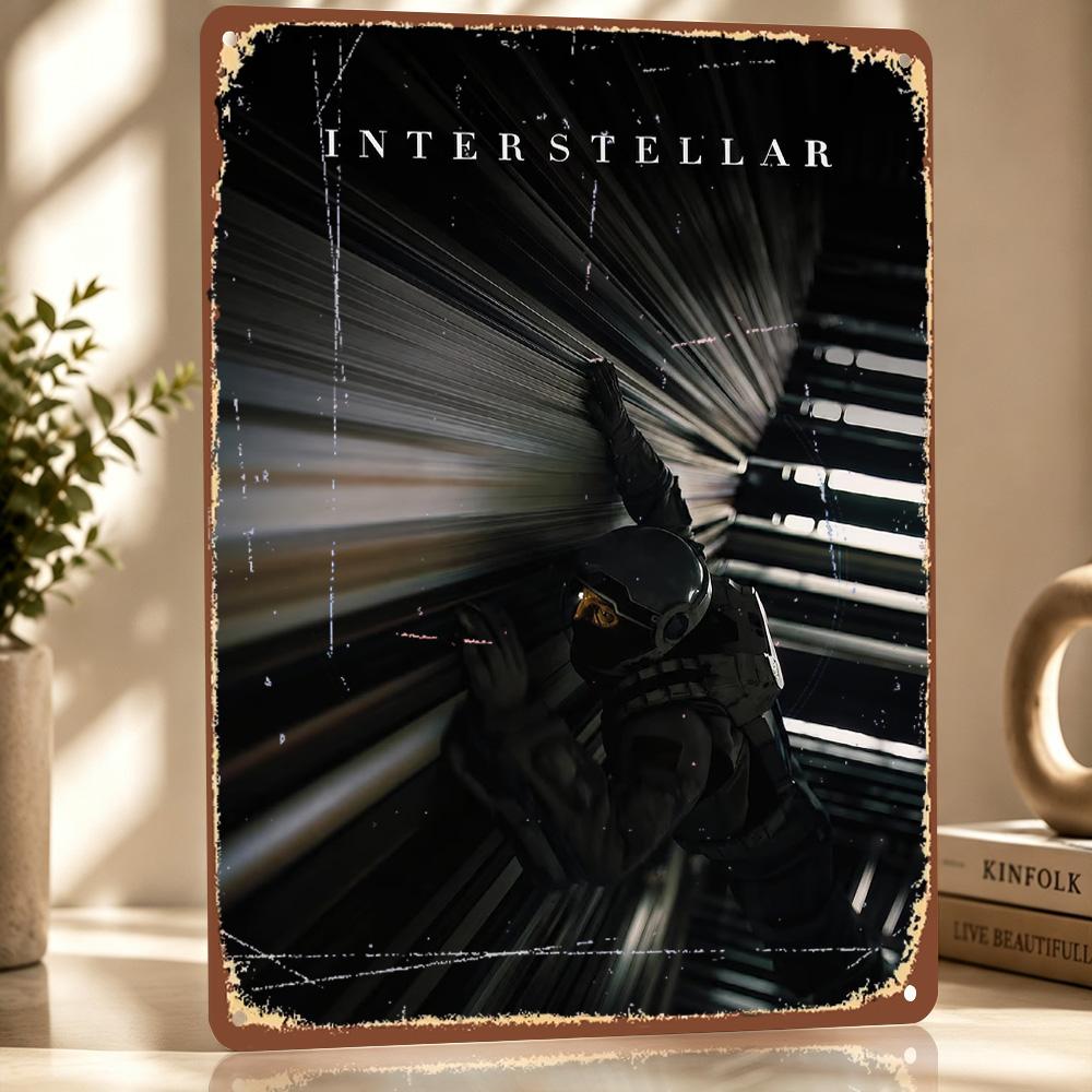 Interstellar Movie Astronaut Personalized D Textured Metal Poster Wall Art Tinplate Sign for Decoration Room Decor Luxury Home