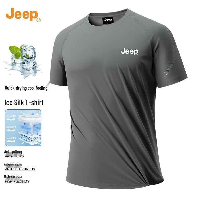 JEEP Men s Ice Silk Quick-Dry Short Sleeve T-Shirt 4XL