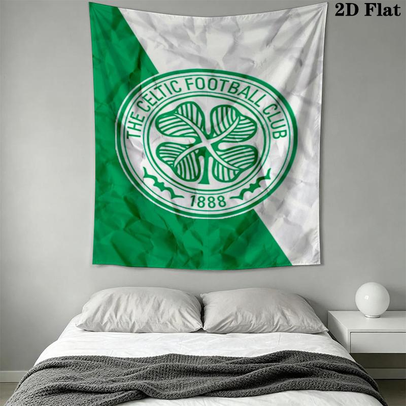 Celtic Football Club Wall Tapestry Aesthetic Wall Hanging Printed Fabric Blanket Decorative Tapestries for Bedroom Living Room Home Decor