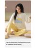 Damen Cartoon Langarm Baumwollpyjama - Koreanischer Stil, Lässig, Lockere Passform für Frühling & Herbst
