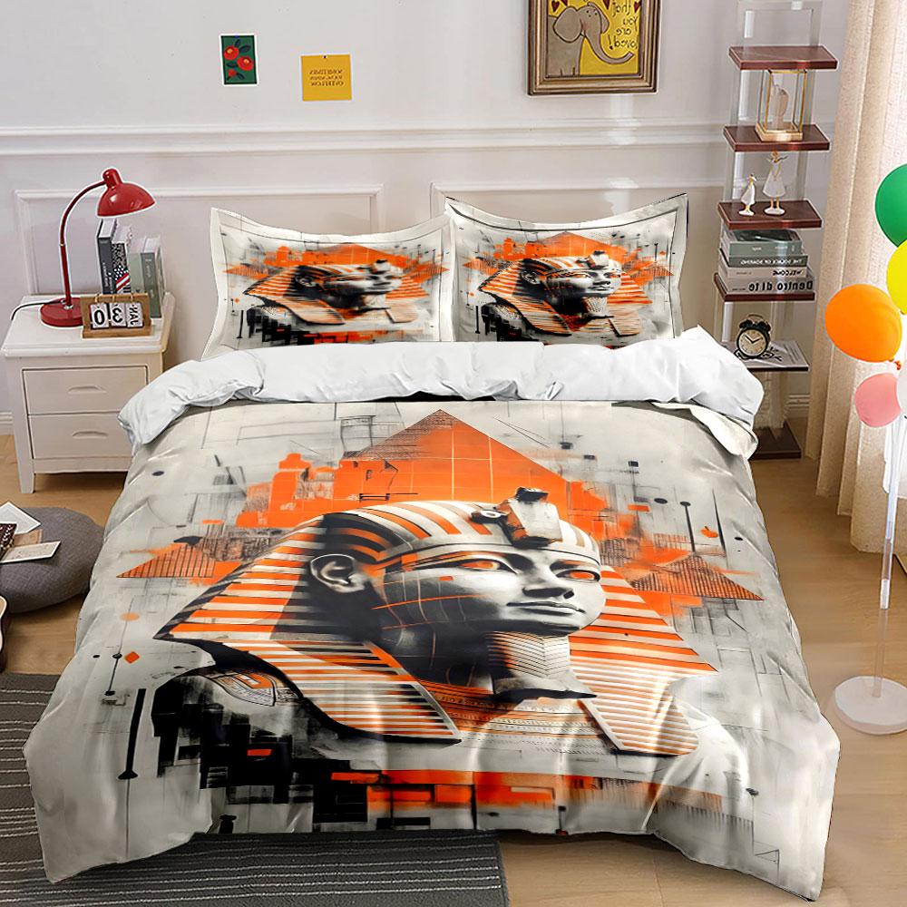 Pharaoh, pyramids, abstract shapes. Bedding sets Duvet cover sets Duvet covers Pillowcases(1*Duvet Cover 2*Pillowcases without duvet insert)