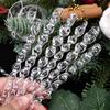 Crystal Transparent Twisted Icicle Pendants Christmas Tree Hanging Decor Ice Ornaments for Winter New Year Wedding Home Party