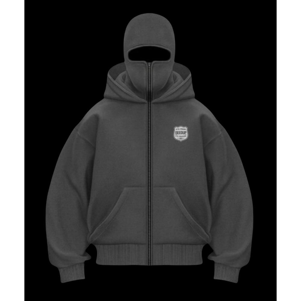 

Осінньо-зимовий чоловічий світшот з капюшоном на блискавці, балаклава, вулична мода, візерунок з літерами, вітрозахисний світшот з подвійним капюшоном XL