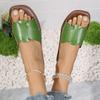Retro Style Flat-bottomed Open-toed Slippers Women's Large Size with Beach Cool Slippers Slippers
