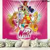 Winx Wall Tapestry Aesthetic Wall Hanging Printed Fabric Blanket Decorative Tapestries for Bedroom Living Room Home Decor
