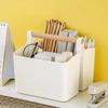 Desktop Stationery Storage Holder School Office Portable Pen Holder Hand Held Storage Box Large Capacity Sundries Storage Basket