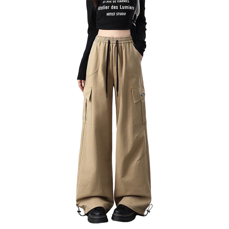 Izzue IT Women's Two-Way Sport Casual High-Waist Wide-Leg Cargo Pants