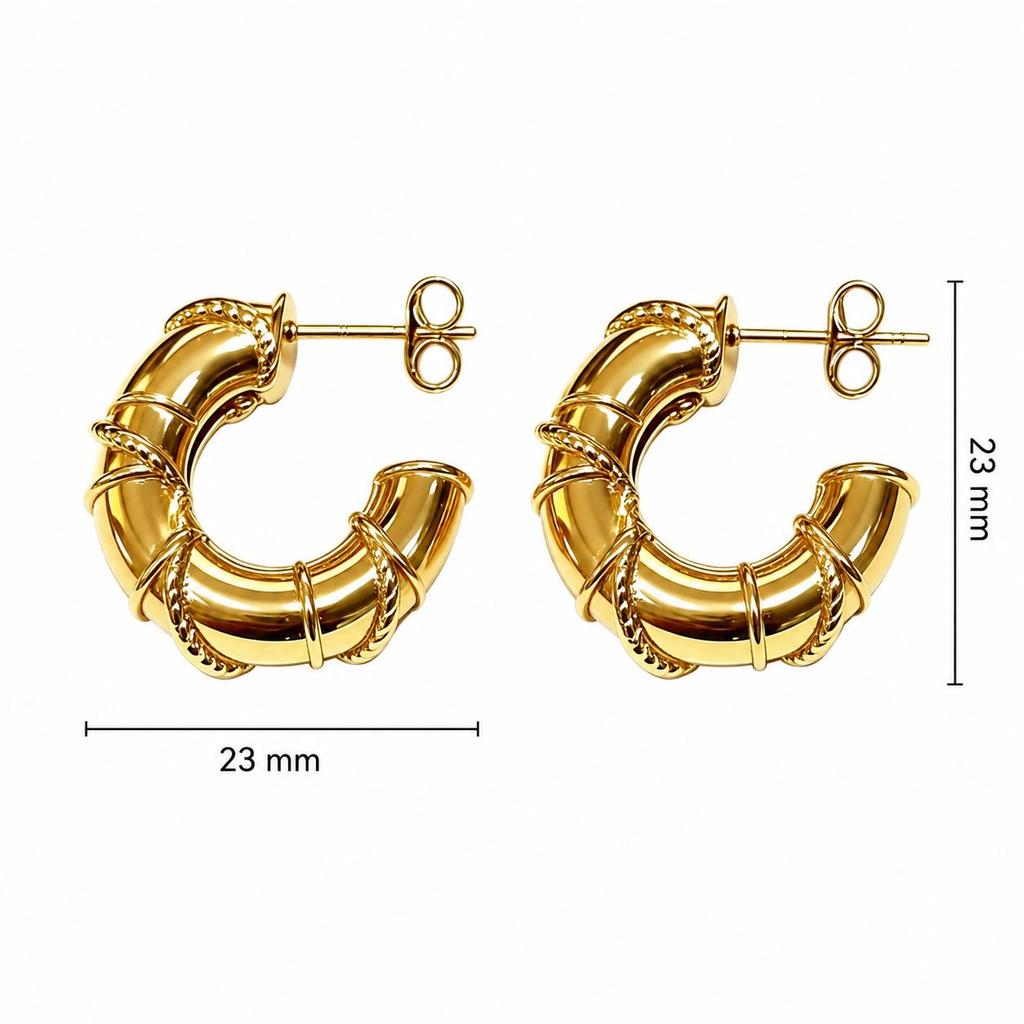 Trendy Stainless Steel C-Shaped Stud Earrings: Simple and Exquisite European & American Style