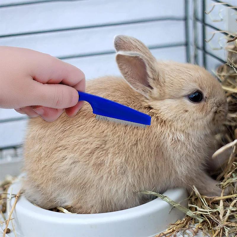 Pets Rabbit Grooming Brush Small Pet Hair Remover Flea Comb Shampoo Bath Brush for Hamster Guinea Pig Rabbit Accessories