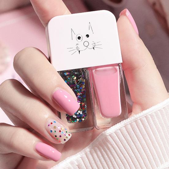 6ml x 2 Nail Decoration Water-proof Dry Quickly Resin 2 in 1 Nail Polish Set for Beauty